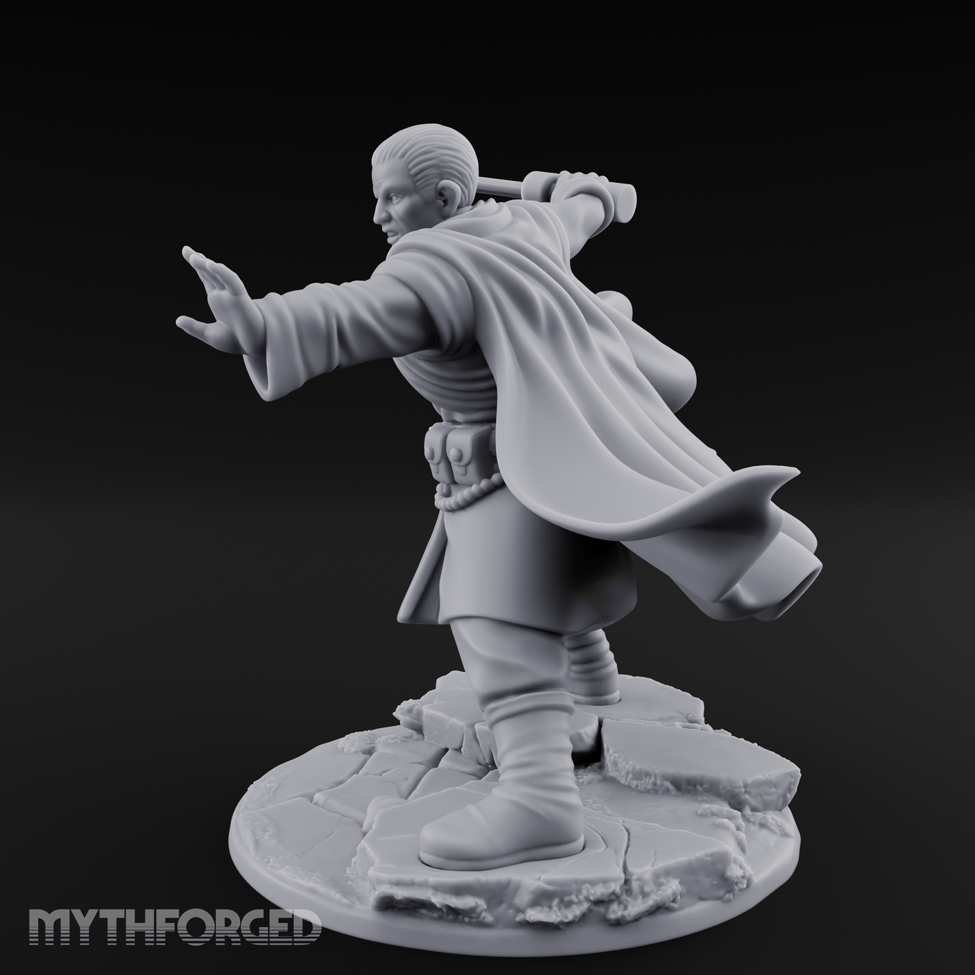 Palm Raised Casting Human Monk Miniature for Dungeons and Dragons, Pathfinder or other TTRPGs