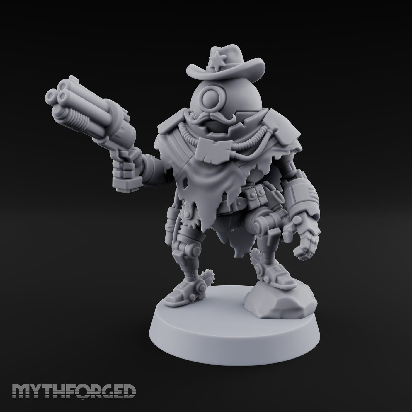 Double Barrelled Warforged Deputy Miniature for Dungeons and Dragons, Pathfinder or other TTRPGs