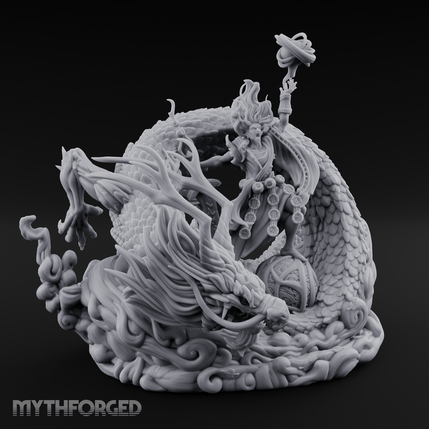 Wand Wielding Dragon Taming Sorcerer Miniature for Dungeons and Dragons, Pathfinder or other TTRPGs