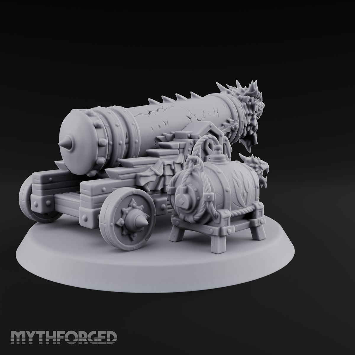 Fed on Dragon Fire Dragon-Head Cannon with Fuel Keg