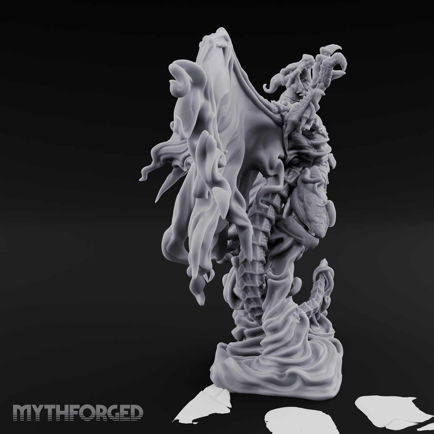 Cloaked In Wisps Spirit Dragon Specter Miniature for Dungeons and Dragons, Pathfinder or other TTRPGs