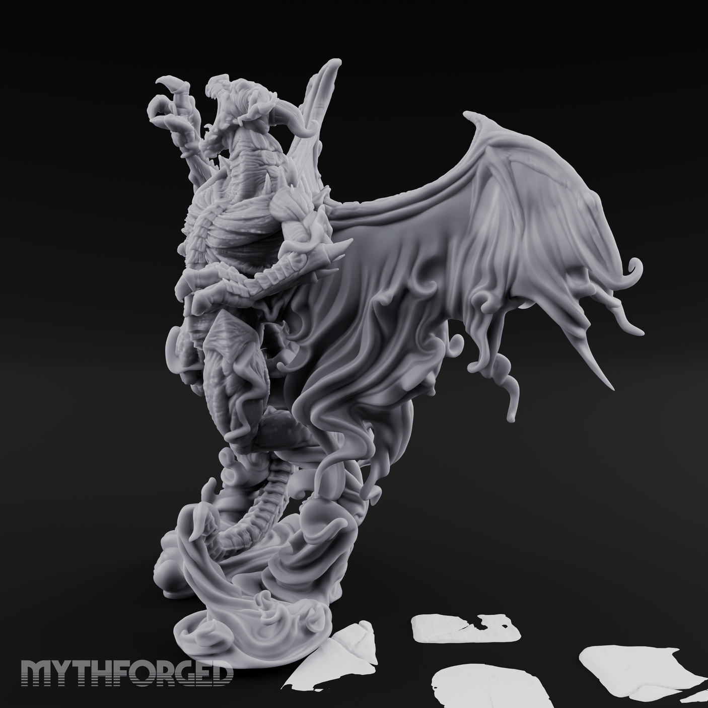 Cloaked In Wisps Spirit Dragon Specter Miniature for Dungeons and Dragons, Pathfinder or other TTRPGs