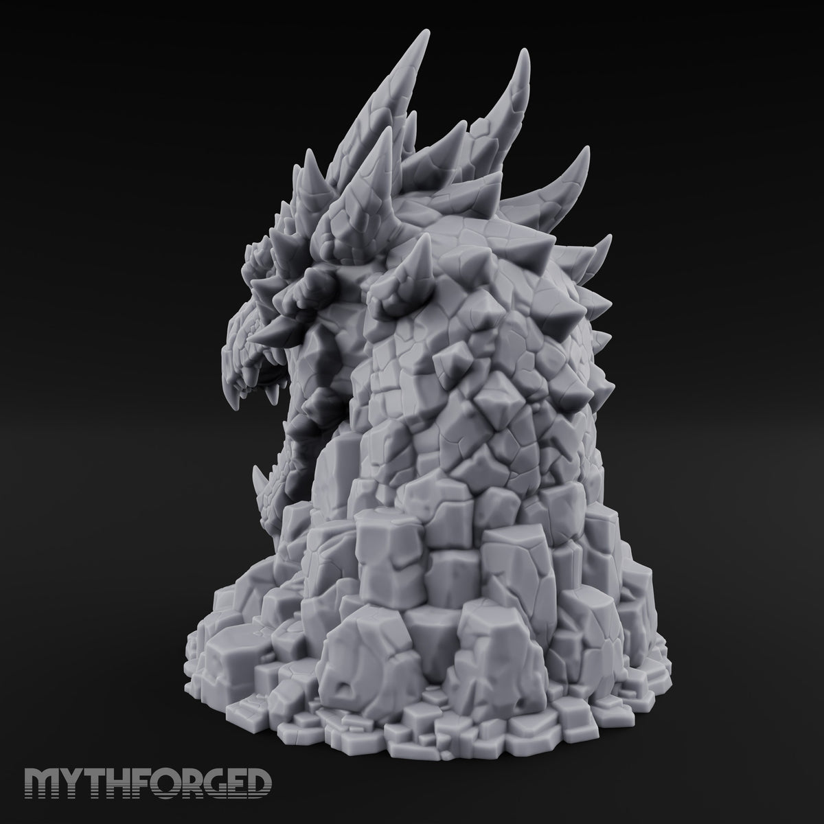 Rockslide Roar Stone Dragon Head Statue