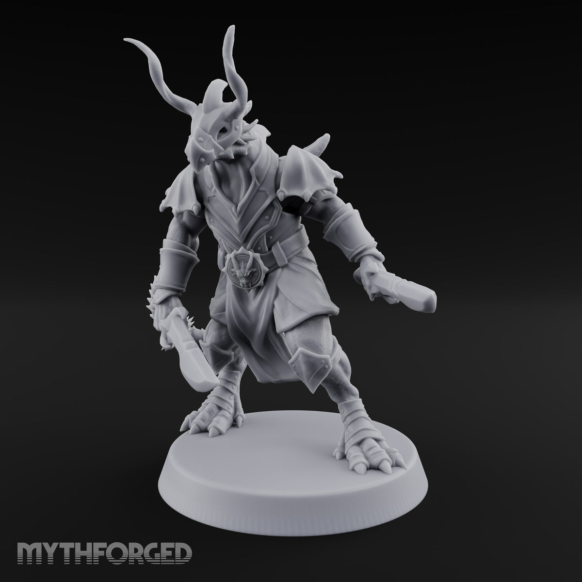 Antlers Up, Blades Crossed Dragonborn Swordmaster