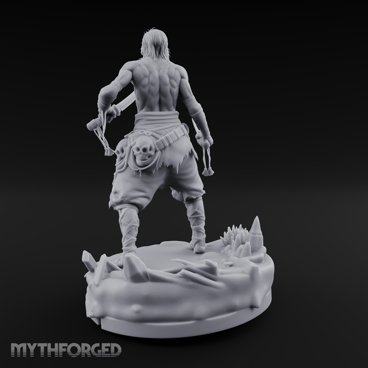 Dual Blades Dancing Draugr Assassin Miniature for Dungeons and Dragons, Pathfinder or other TTRPGs