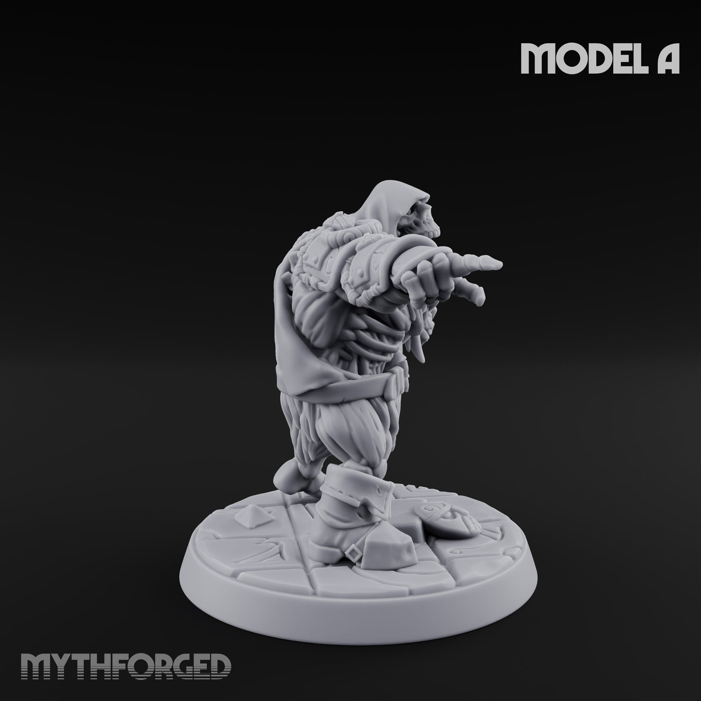 Skull Hurling Draugr Skullcaster A Miniature for Dungeons and Dragons, Pathfinder or other TTRPGs