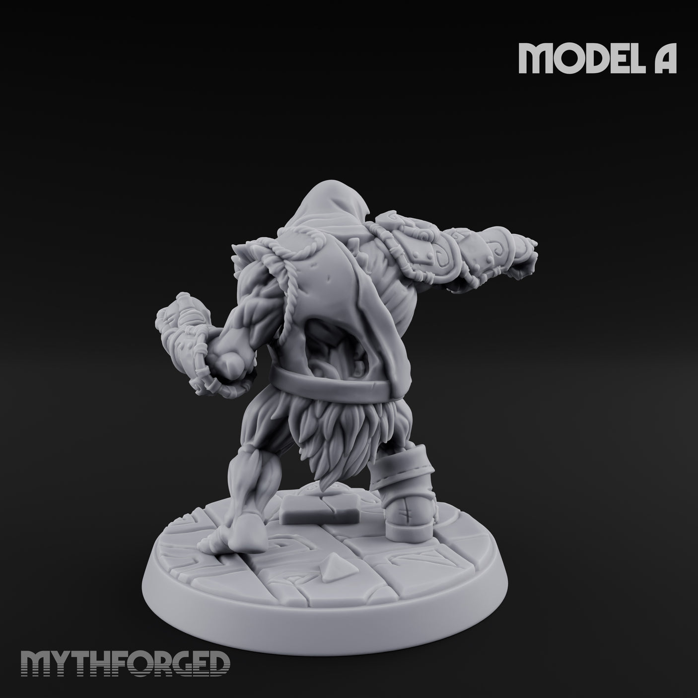 Skull Hurling Draugr Skullcaster A Miniature for Dungeons and Dragons, Pathfinder or other TTRPGs