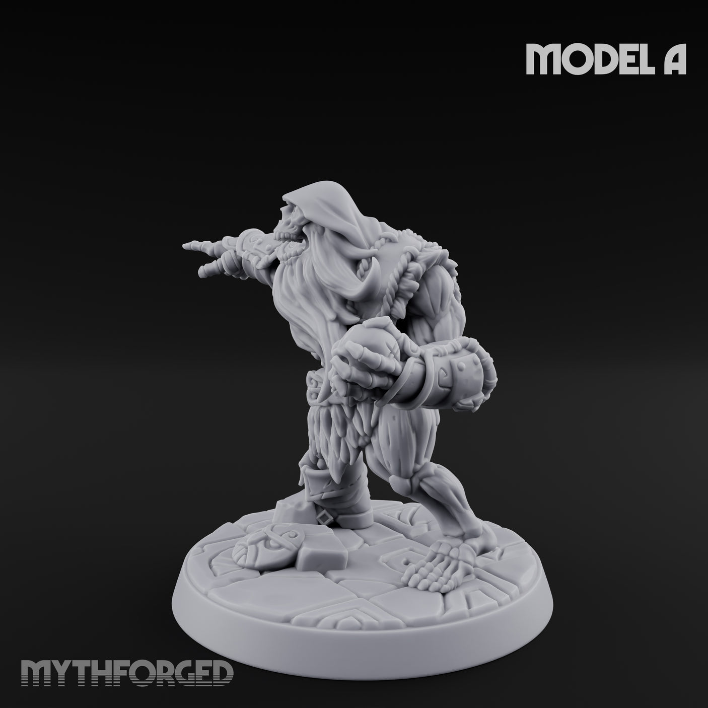 Skull Hurling Draugr Skullcaster A Miniature for Dungeons and Dragons, Pathfinder or other TTRPGs