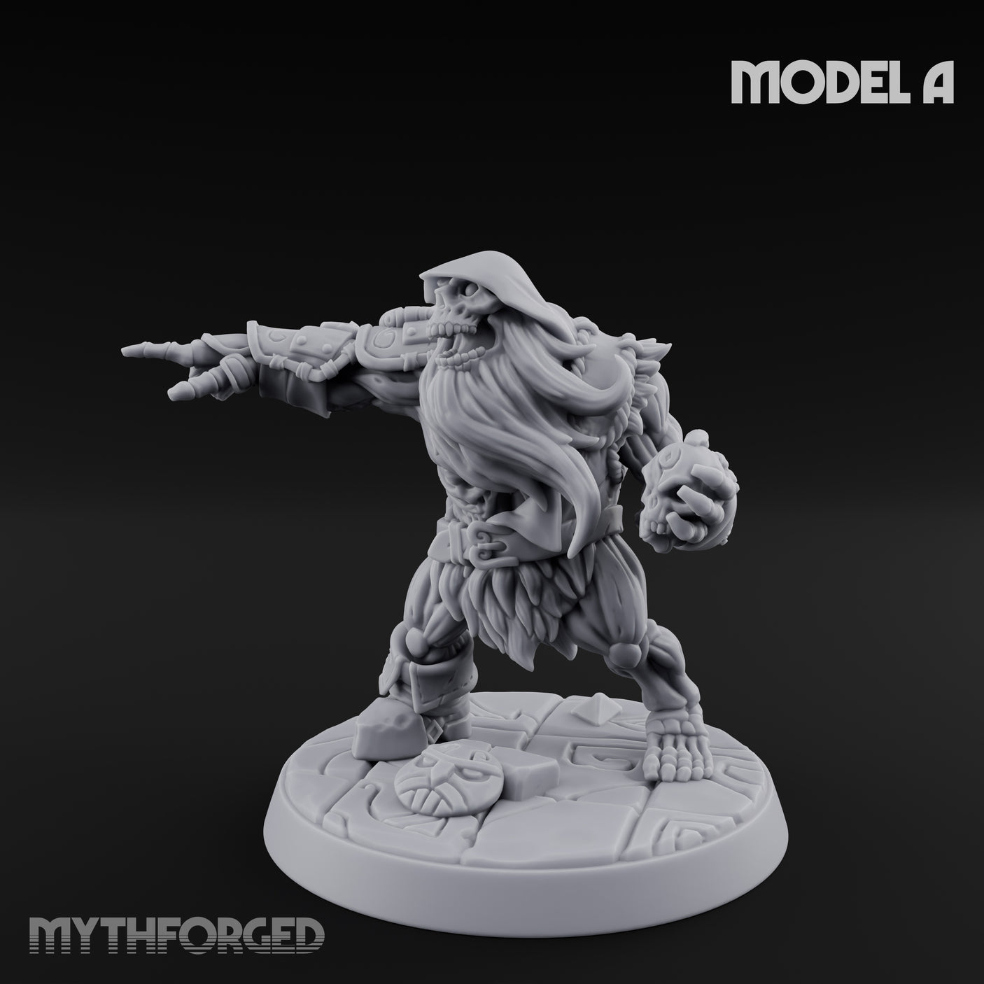 Skull Hurling Draugr Skullcaster A Miniature for Dungeons and Dragons, Pathfinder or other TTRPGs