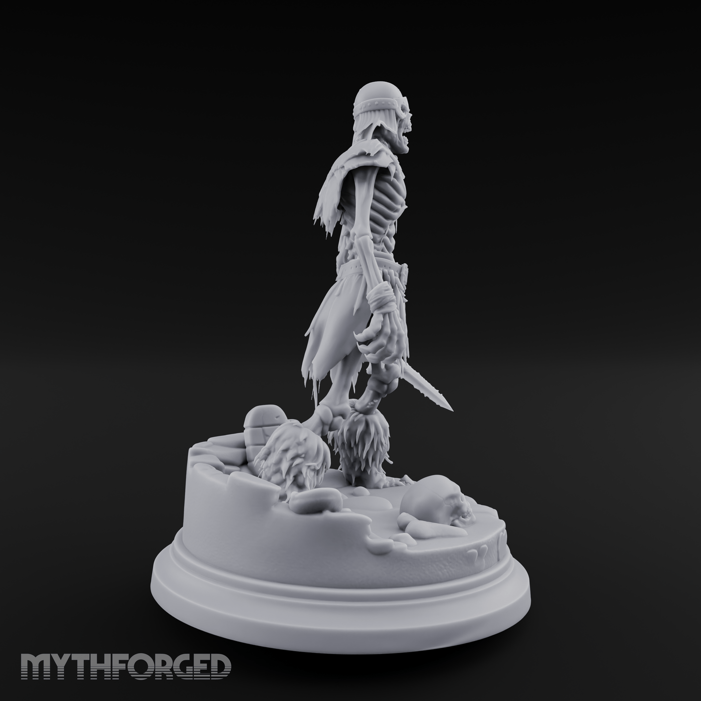 Mouth Agape Wailing Draugr Warrior Miniature for Dungeons and Dragons, Pathfinder or other TTRPGs