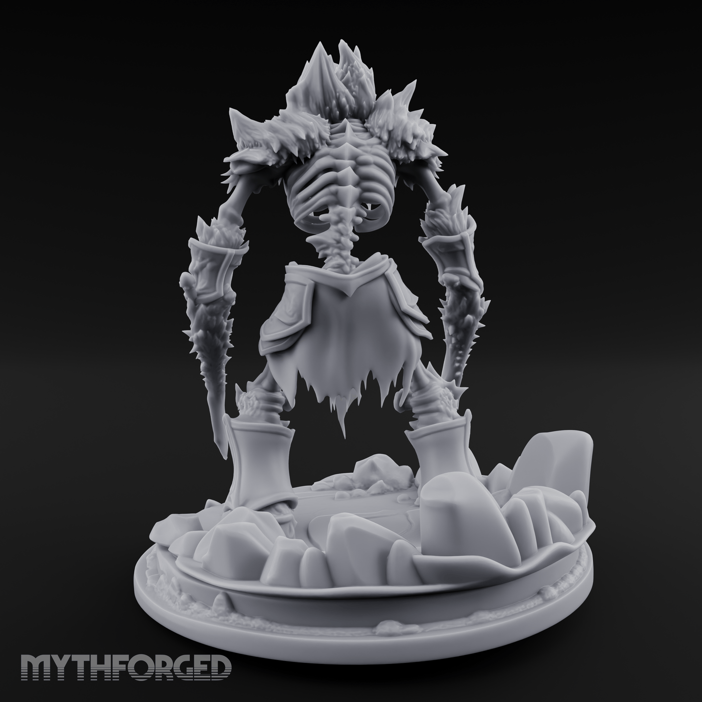 Erupting From Ruin Draugr Warlord Miniature for Dungeons and Dragons, Pathfinder or other TTRPGs