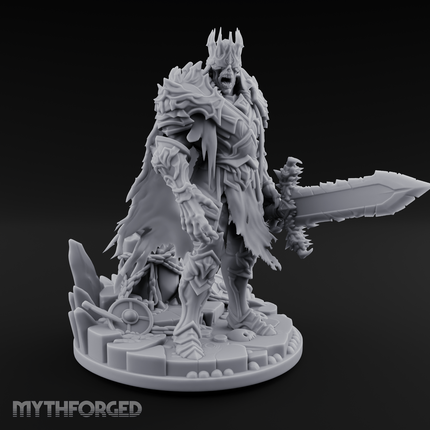 Tattered And Towering Draugr Leader Miniature for Dungeons and Dragons, Pathfinder or other TTRPGs