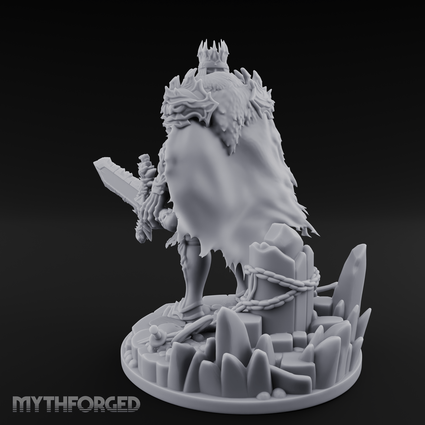 Tattered And Towering Draugr Leader Miniature for Dungeons and Dragons, Pathfinder or other TTRPGs
