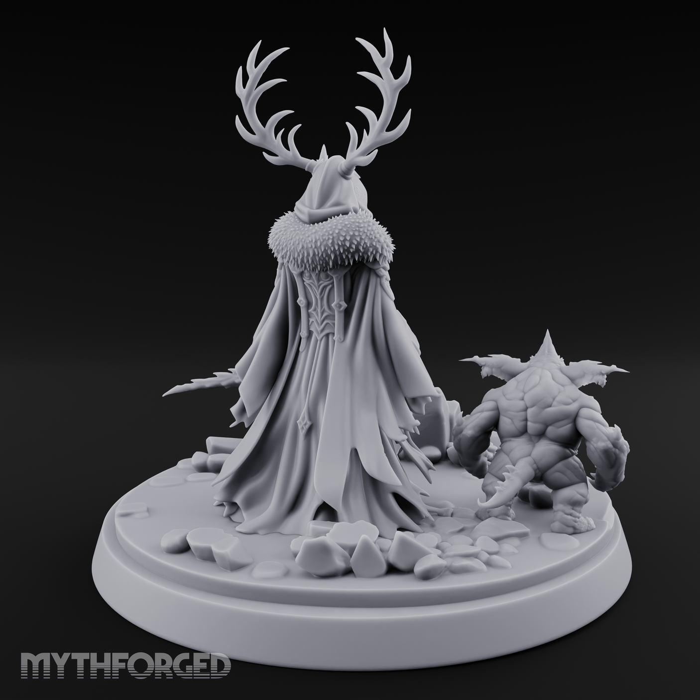 Antlered Summoning Draugr Shaman Miniature for Dungeons and Dragons, Pathfinder or other TTRPGs