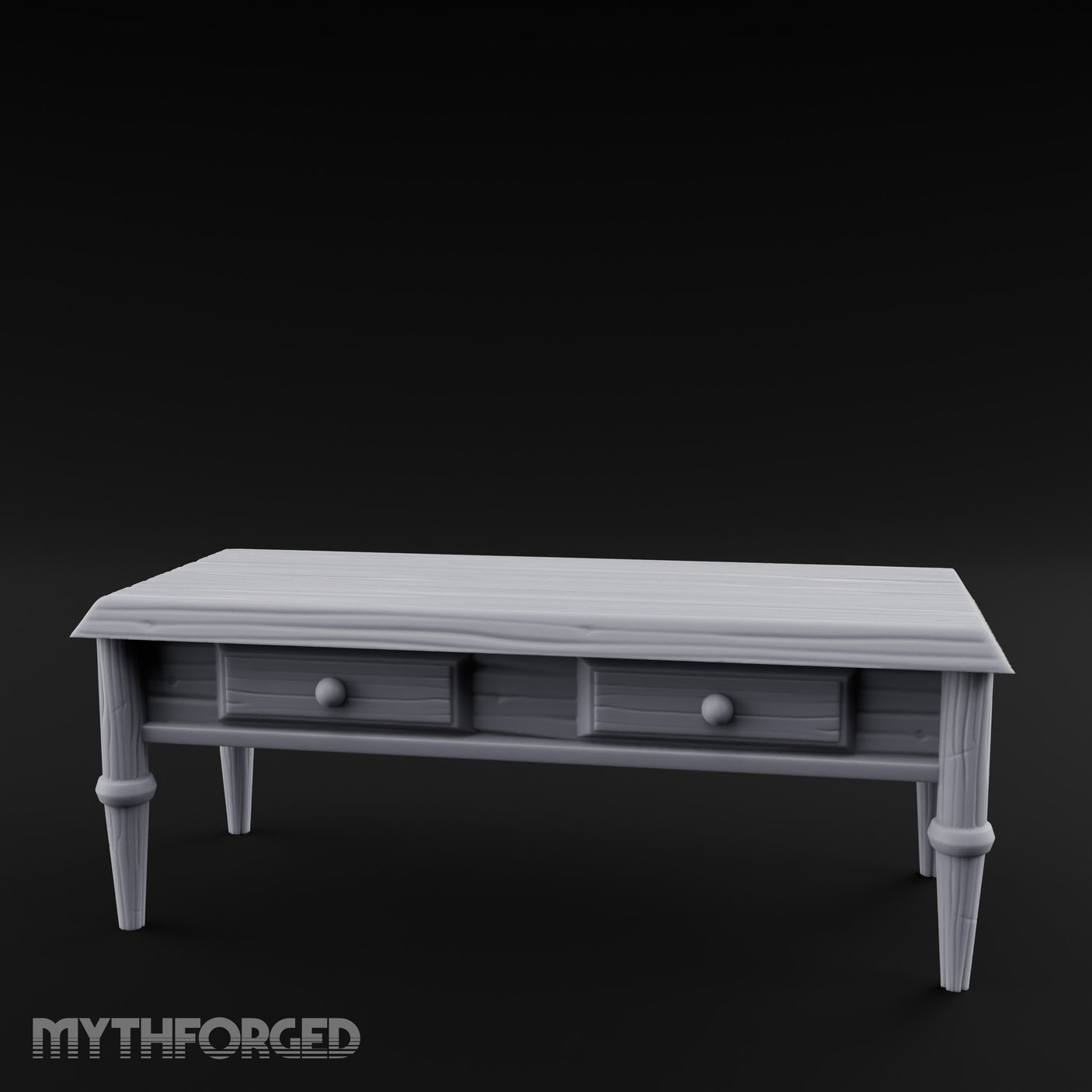 Drawer-Fitted Tapered-Leg Noble Writing Table Miniature for Dungeons and Dragons, Pathfinder or other TTRPGs