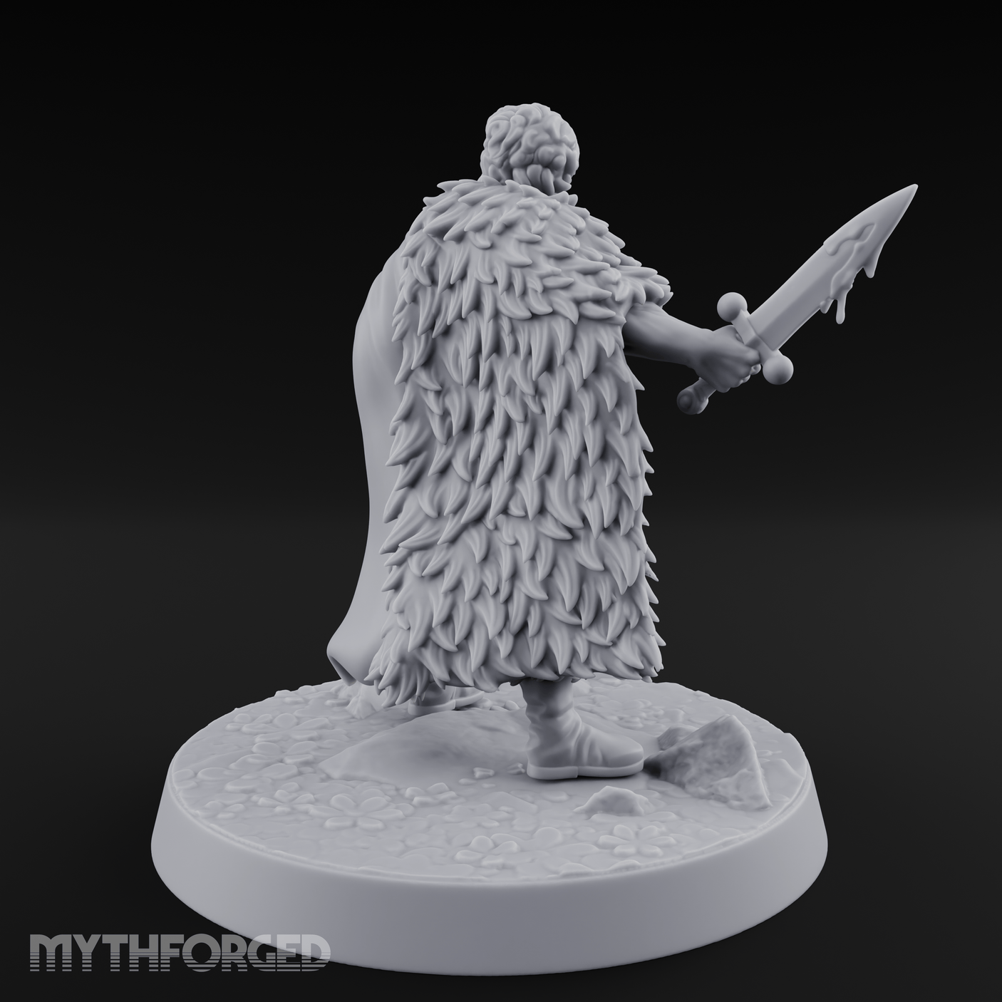 Cape Sweeping Swordsman Human Barbarian Miniature for Dungeons and Dragons, Pathfinder or other TTRPGs