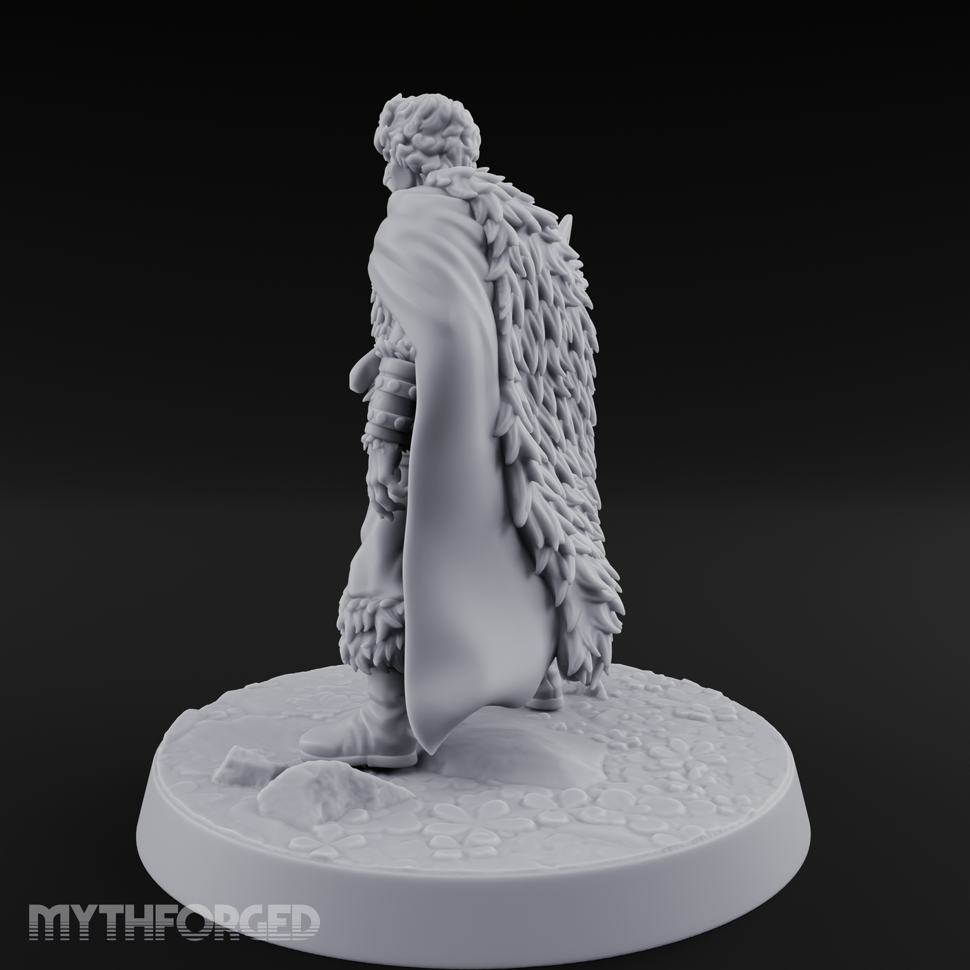 Cape Sweeping Swordsman Human Barbarian Miniature for Dungeons and Dragons, Pathfinder or other TTRPGs