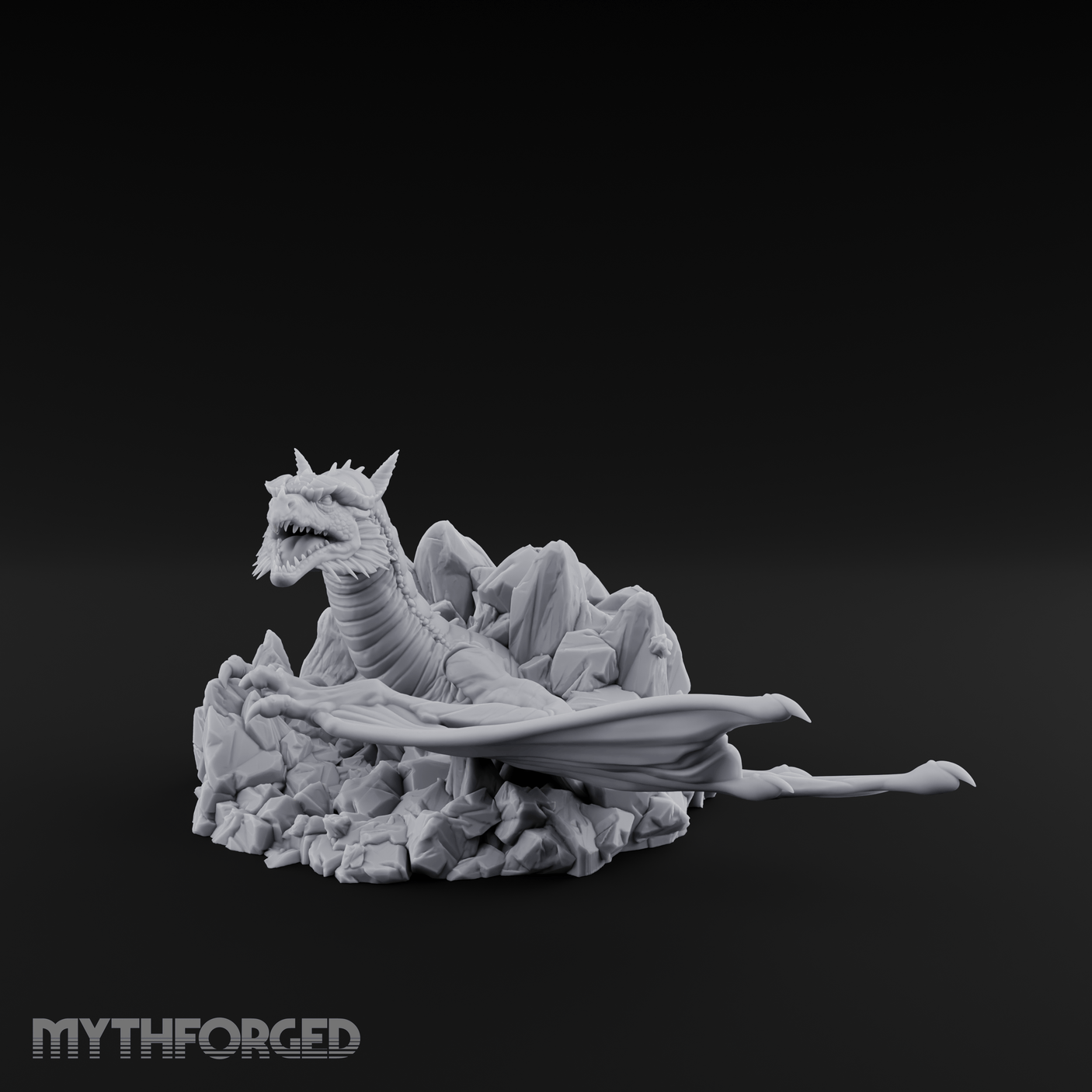 Sprawling On Stone Red Dragon Lounger Miniature for Dungeons and Dragons, Pathfinder or other TTRPGs