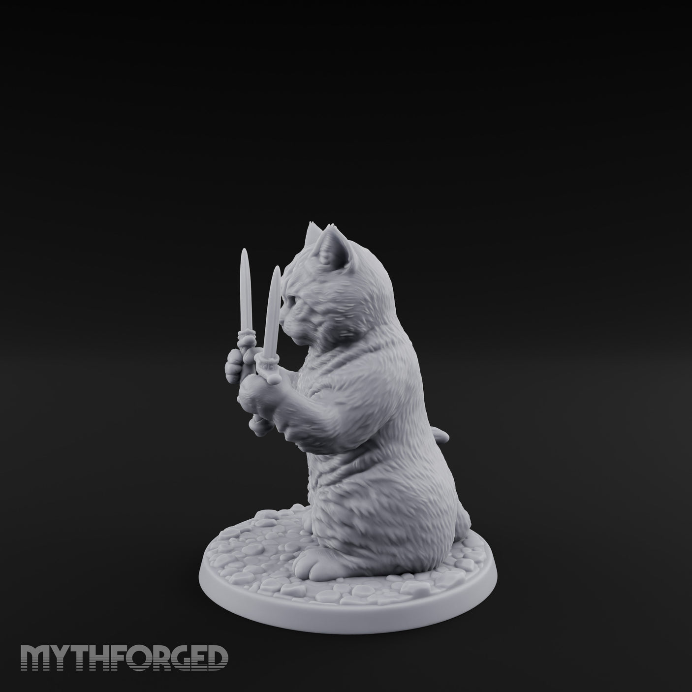 Dual Dagger Wielding Tabaxi Rogue Miniature for Dungeons and Dragons, Pathfinder or other TTRPGs