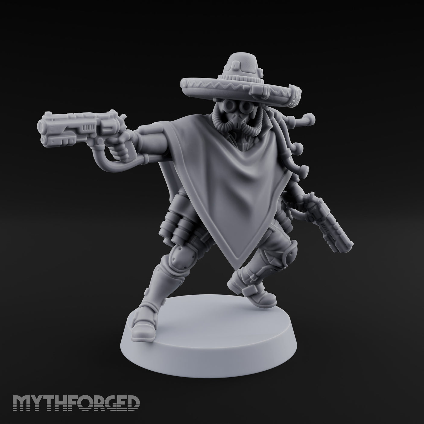 Dual Pistol Drawing Warforged Outlaw Miniature for Dungeons and Dragons, Pathfinder or other TTRPGs