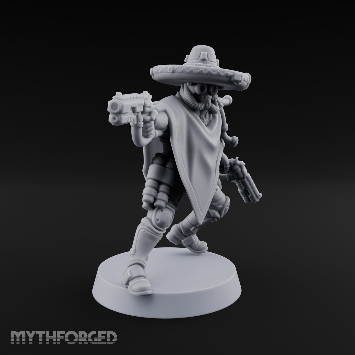 Dual Pistol Drawing Warforged Outlaw Miniature for Dungeons and Dragons, Pathfinder or other TTRPGs