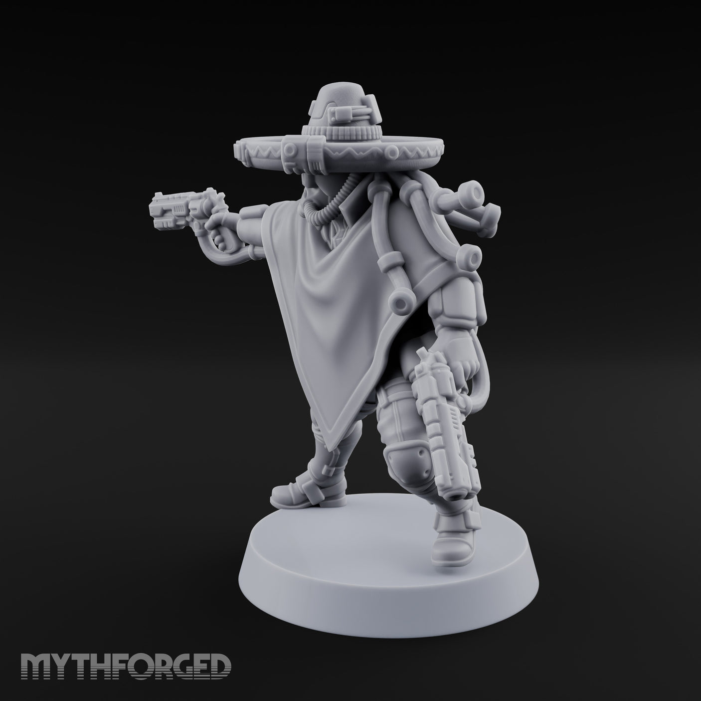 Dual Pistol Drawing Warforged Outlaw Miniature for Dungeons and Dragons, Pathfinder or other TTRPGs