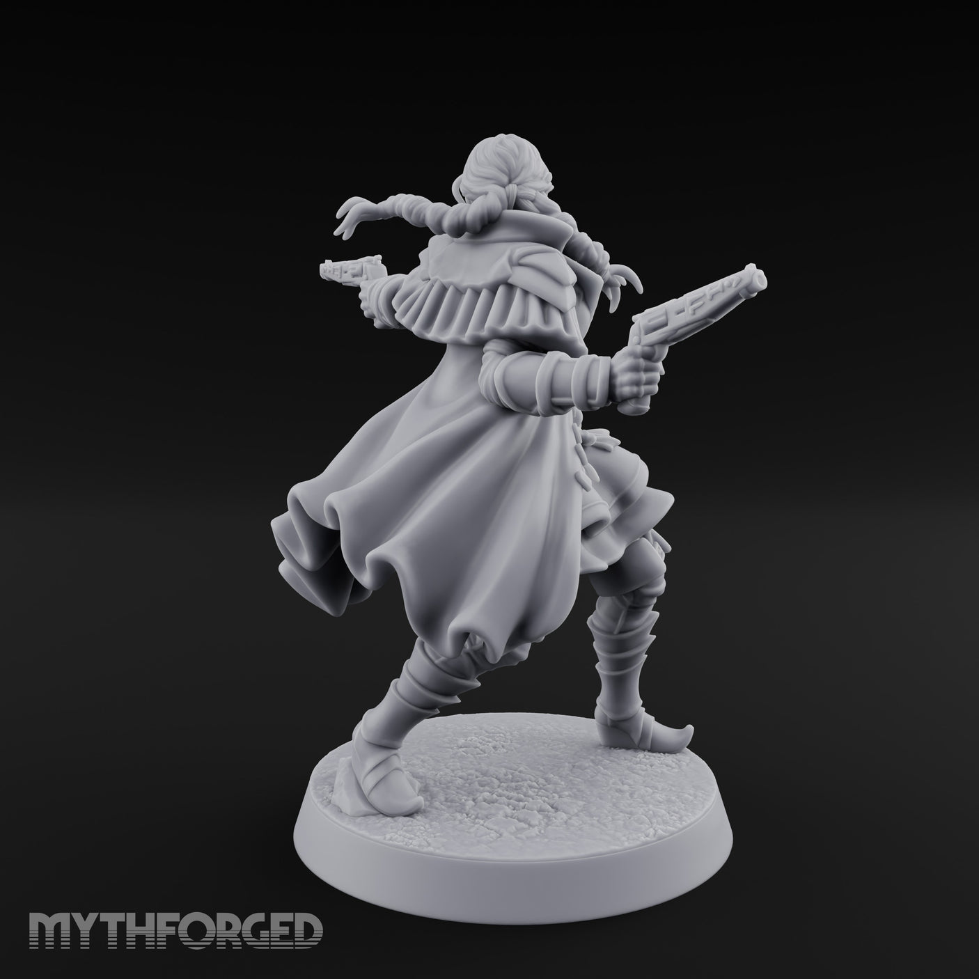 Dual Pistols Blazing Human Gunslinger Miniature for Dungeons and Dragons, Pathfinder or other TTRPGs