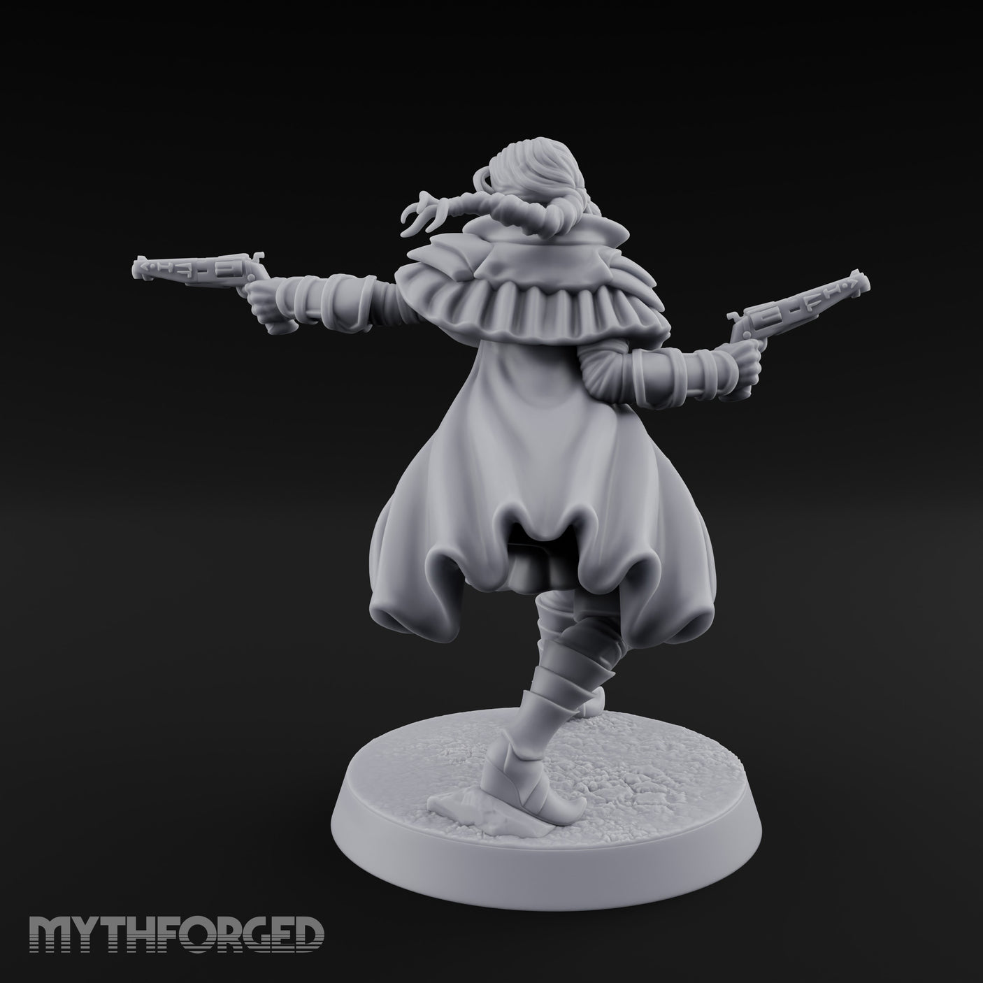 Dual Pistols Blazing Human Gunslinger Miniature for Dungeons and Dragons, Pathfinder or other TTRPGs