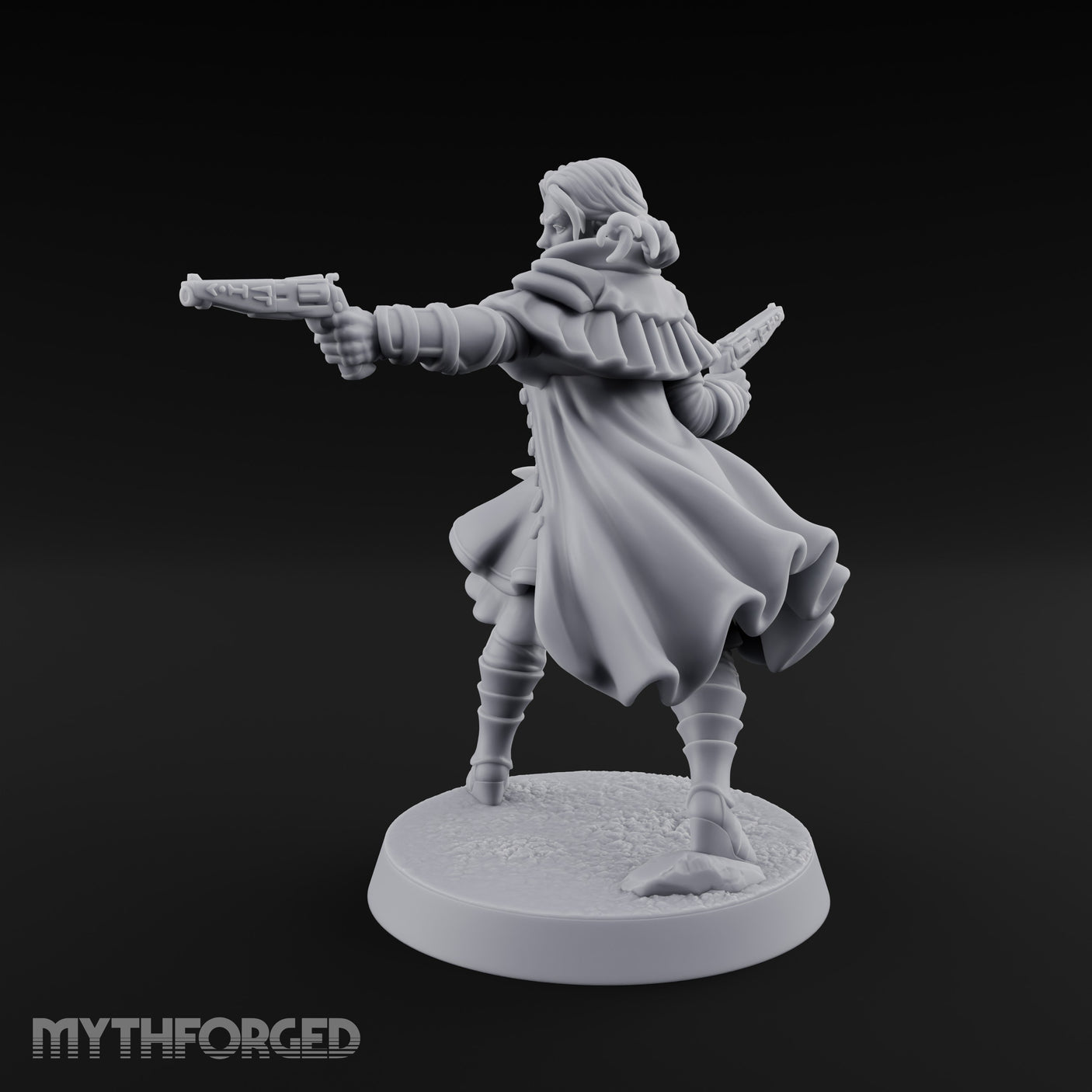 Dual Pistols Blazing Human Gunslinger Miniature for Dungeons and Dragons, Pathfinder or other TTRPGs