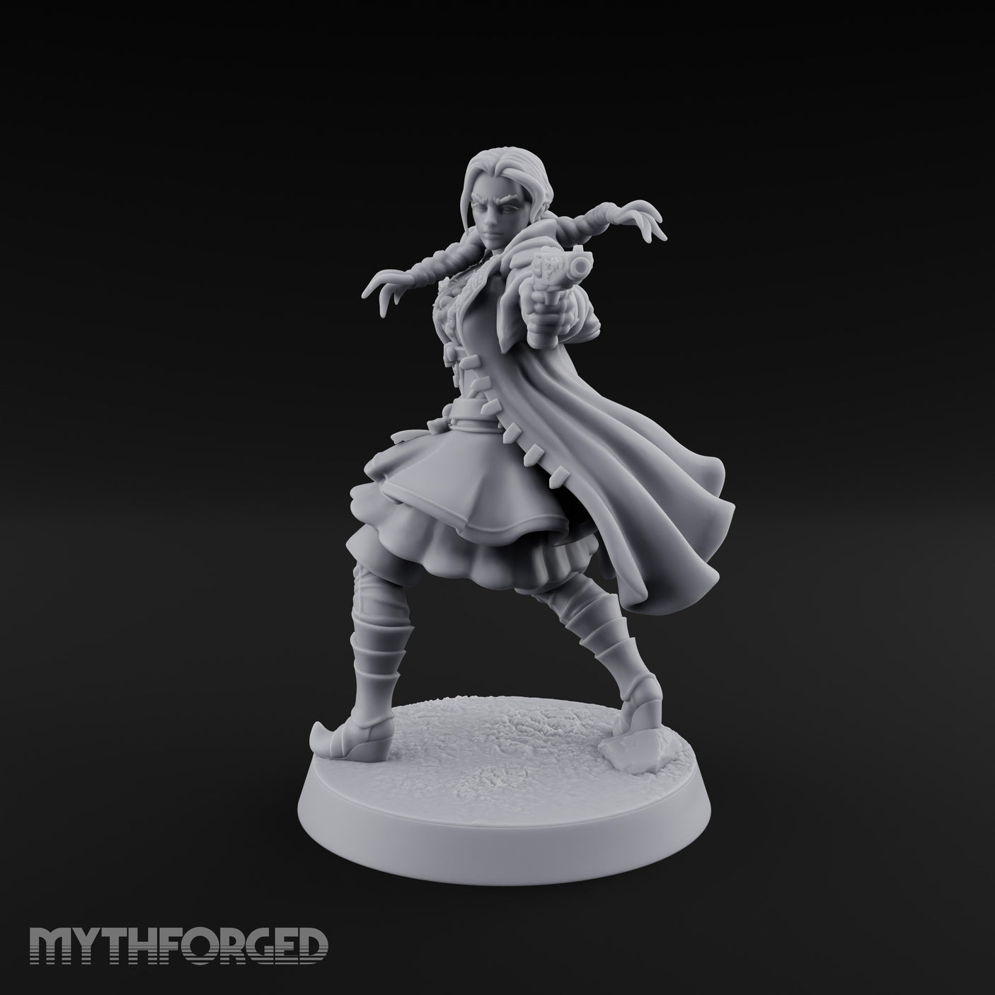 Dual Pistols Blazing Human Gunslinger Miniature for Dungeons and Dragons, Pathfinder or other TTRPGs