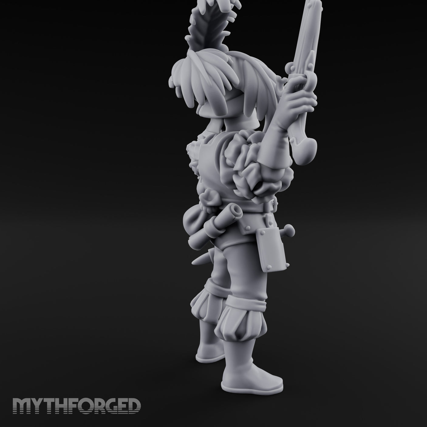 Dual Pistols Levelled Human Duelist Miniature for Dungeons and Dragons, Pathfinder or other TTRPGs