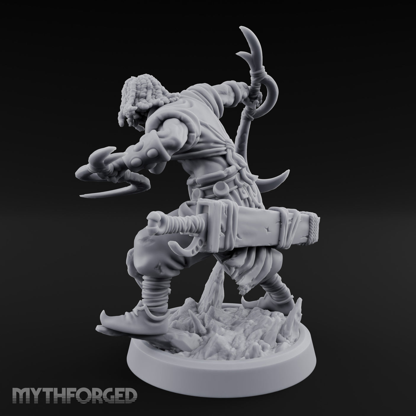 Dual Sickle Whirling Human Ranger Miniature for Dungeons and Dragons, Pathfinder or other TTRPGs