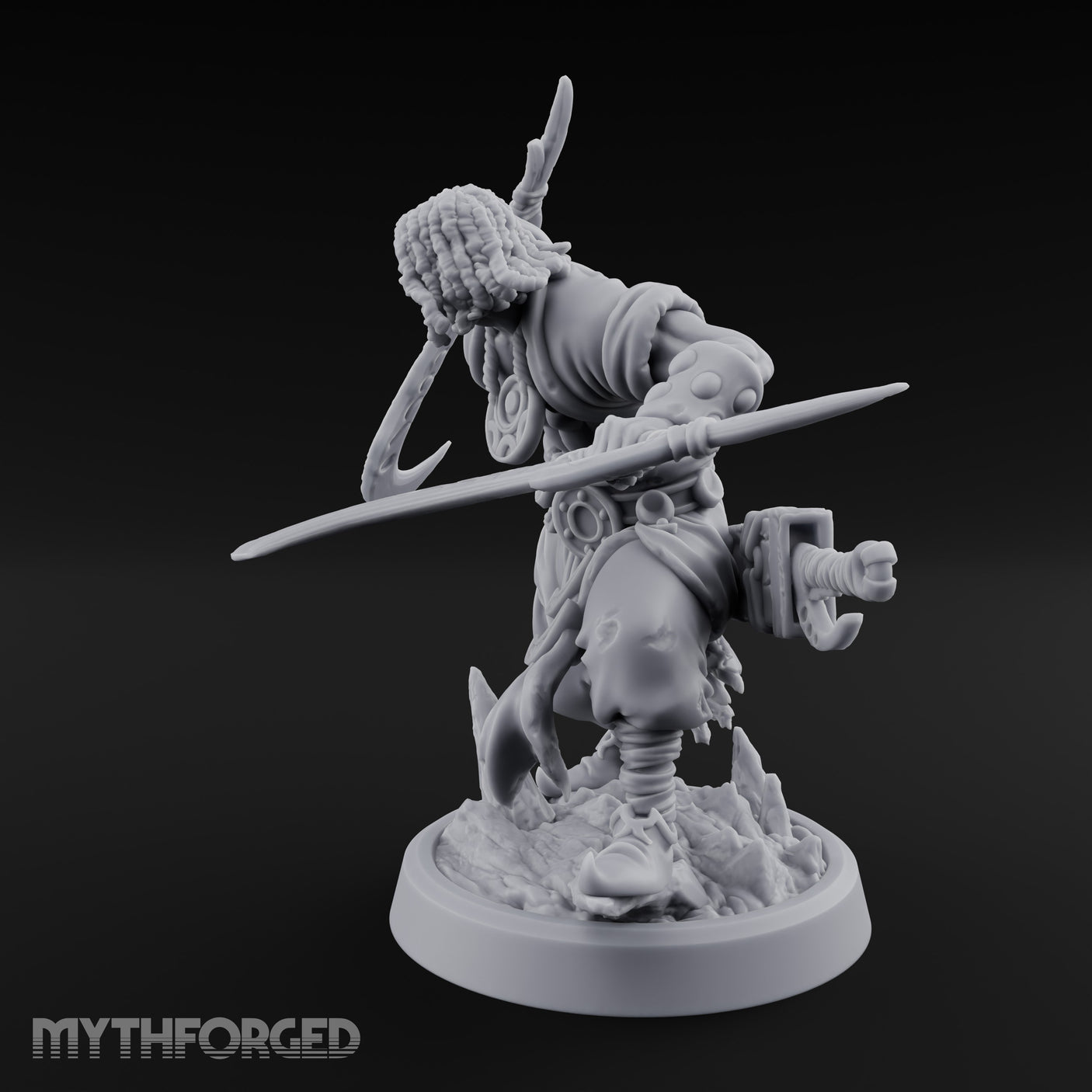 Dual Sickle Whirling Human Ranger Miniature for Dungeons and Dragons, Pathfinder or other TTRPGs