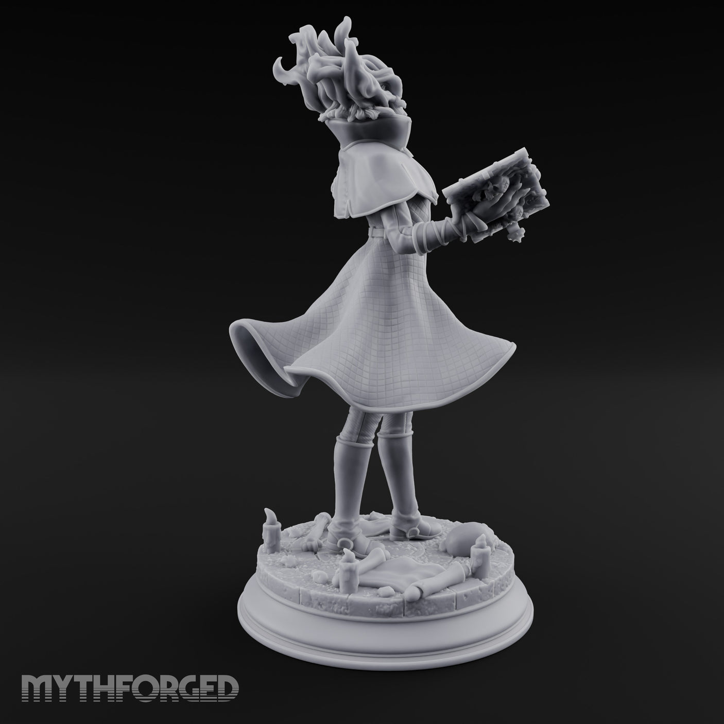 Dual Wand Wielding Elf Lich Sorceress Miniature for Dungeons and Dragons, Pathfinder or other TTRPGs
