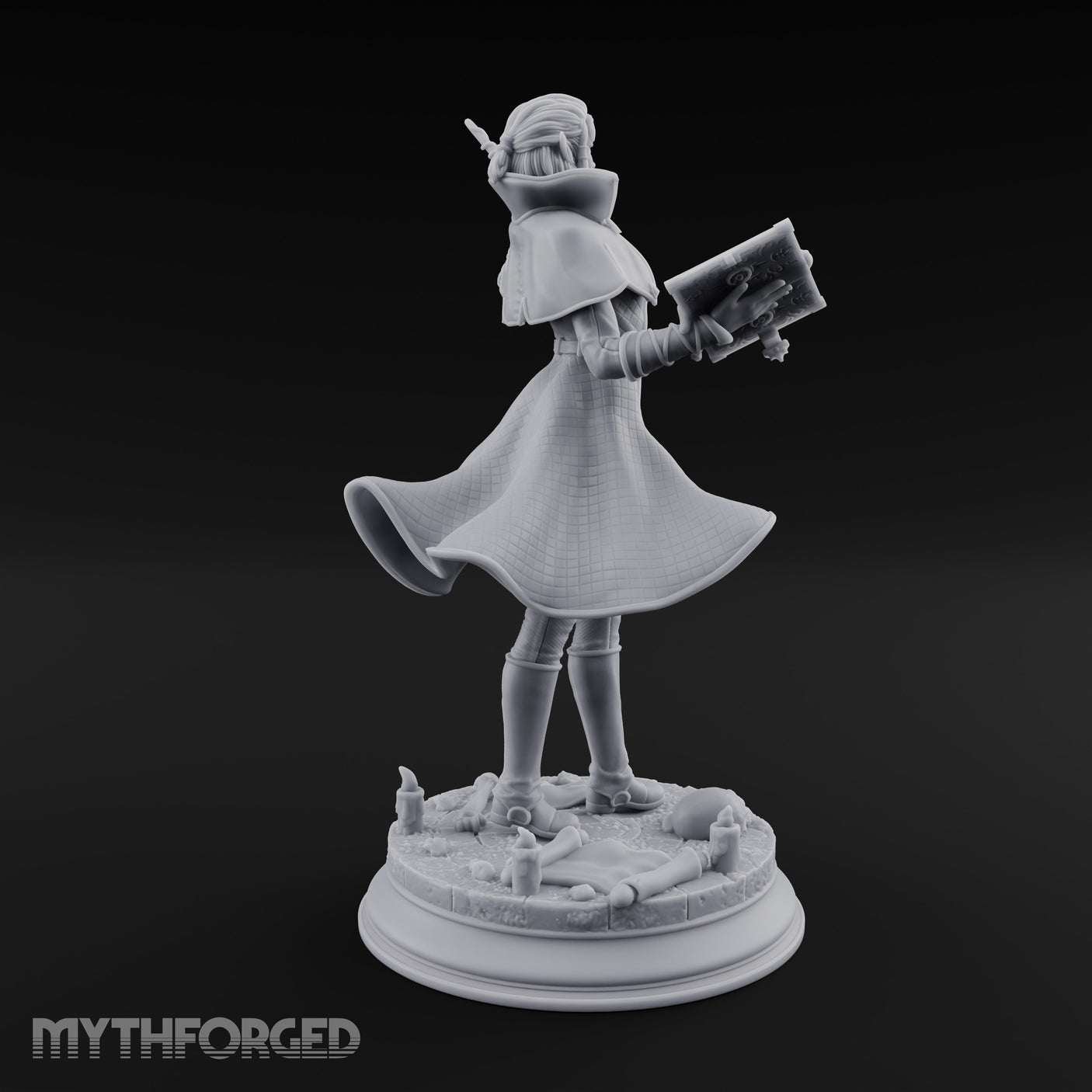 Dual Wand Wielding Elf Lich Sorceress Miniature for Dungeons and Dragons, Pathfinder or other TTRPGs