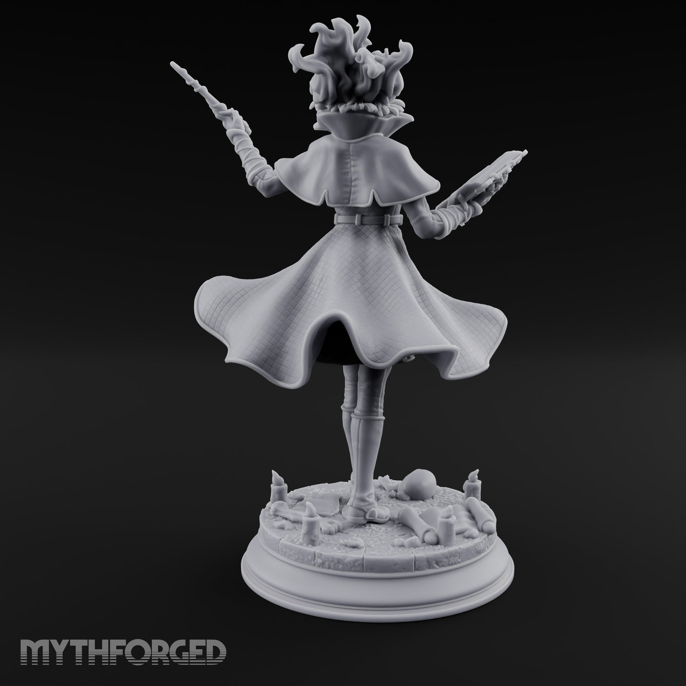 Dual Wand Wielding Elf Lich Sorceress Miniature for Dungeons and Dragons, Pathfinder or other TTRPGs