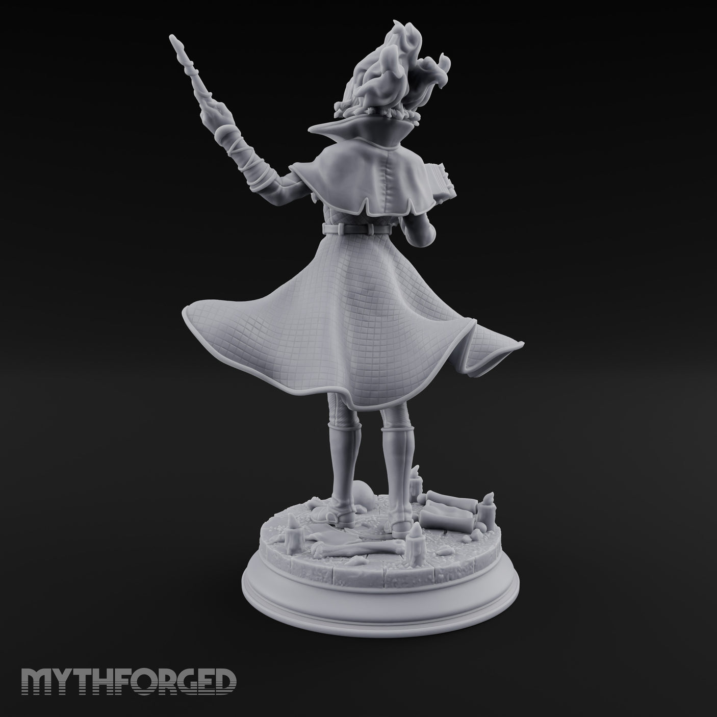 Dual Wand Wielding Elf Lich Sorceress Miniature for Dungeons and Dragons, Pathfinder or other TTRPGs