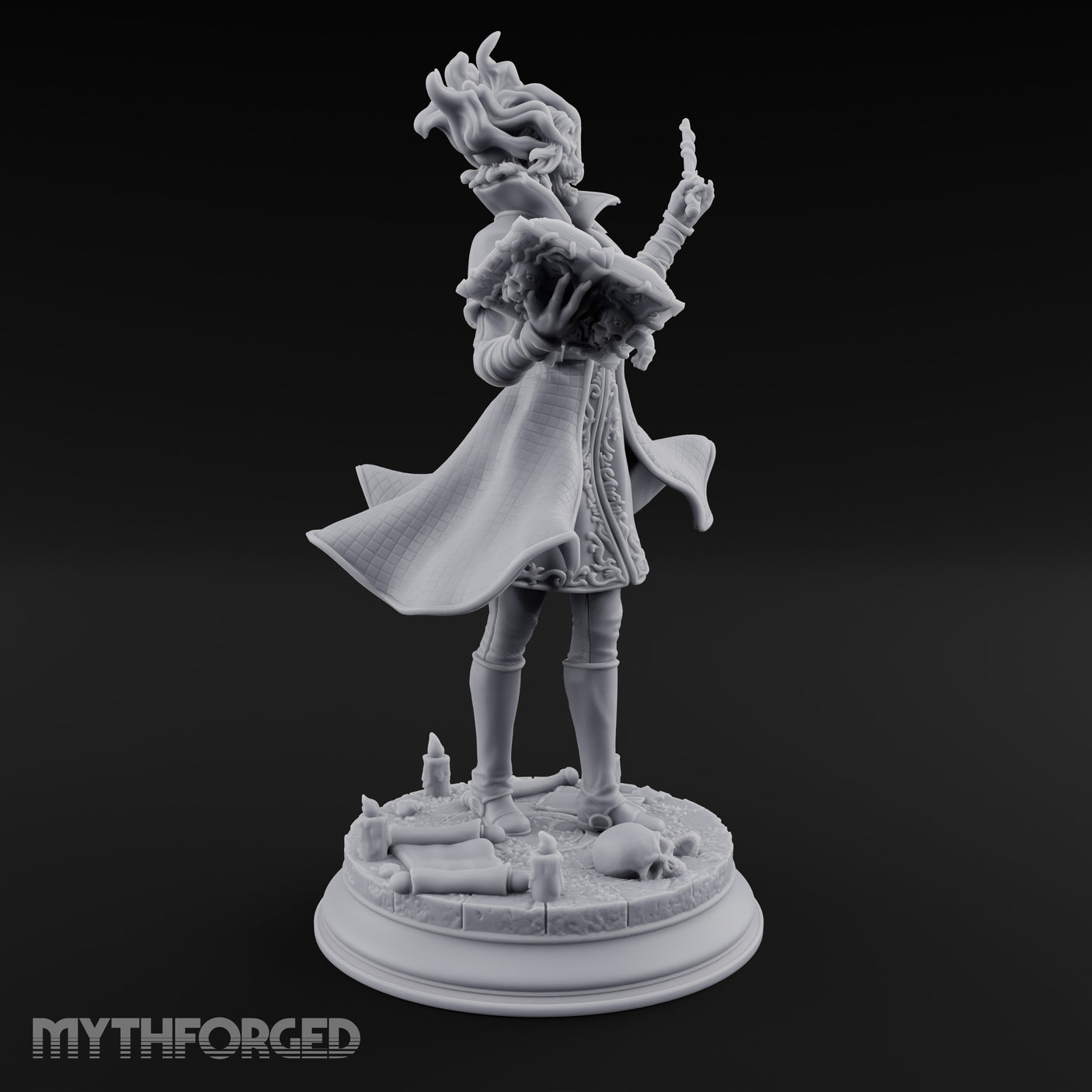 Dual Wand Wielding Elf Lich Sorceress Miniature for Dungeons and Dragons, Pathfinder or other TTRPGs