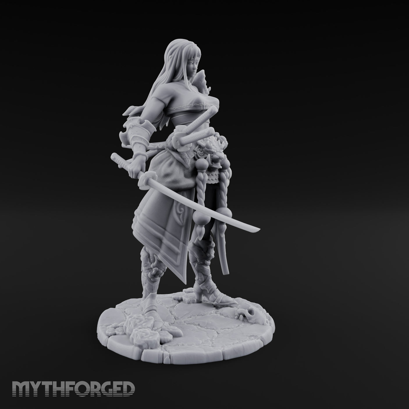 Dual Wielding Human Duelist Miniature for Dungeons and Dragons, Pathfinder or other TTRPGs