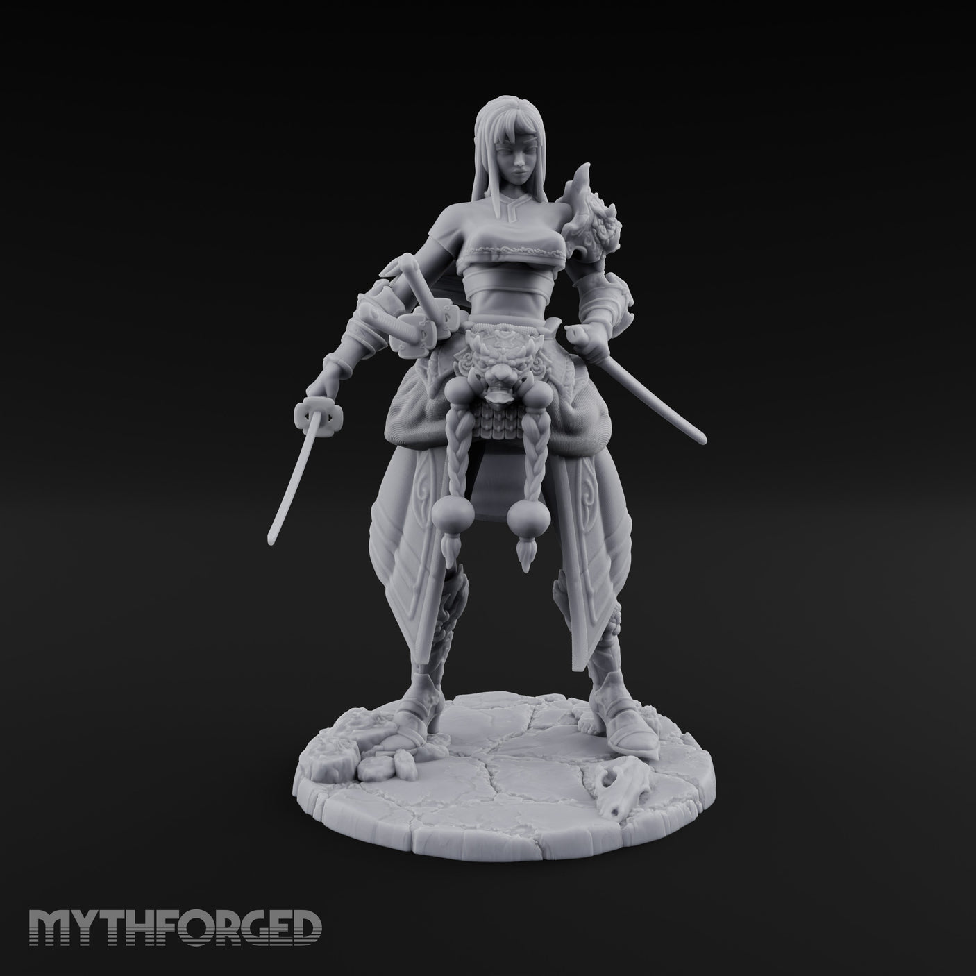 Dual Wielding Human Duelist Miniature for Dungeons and Dragons, Pathfinder or other TTRPGs