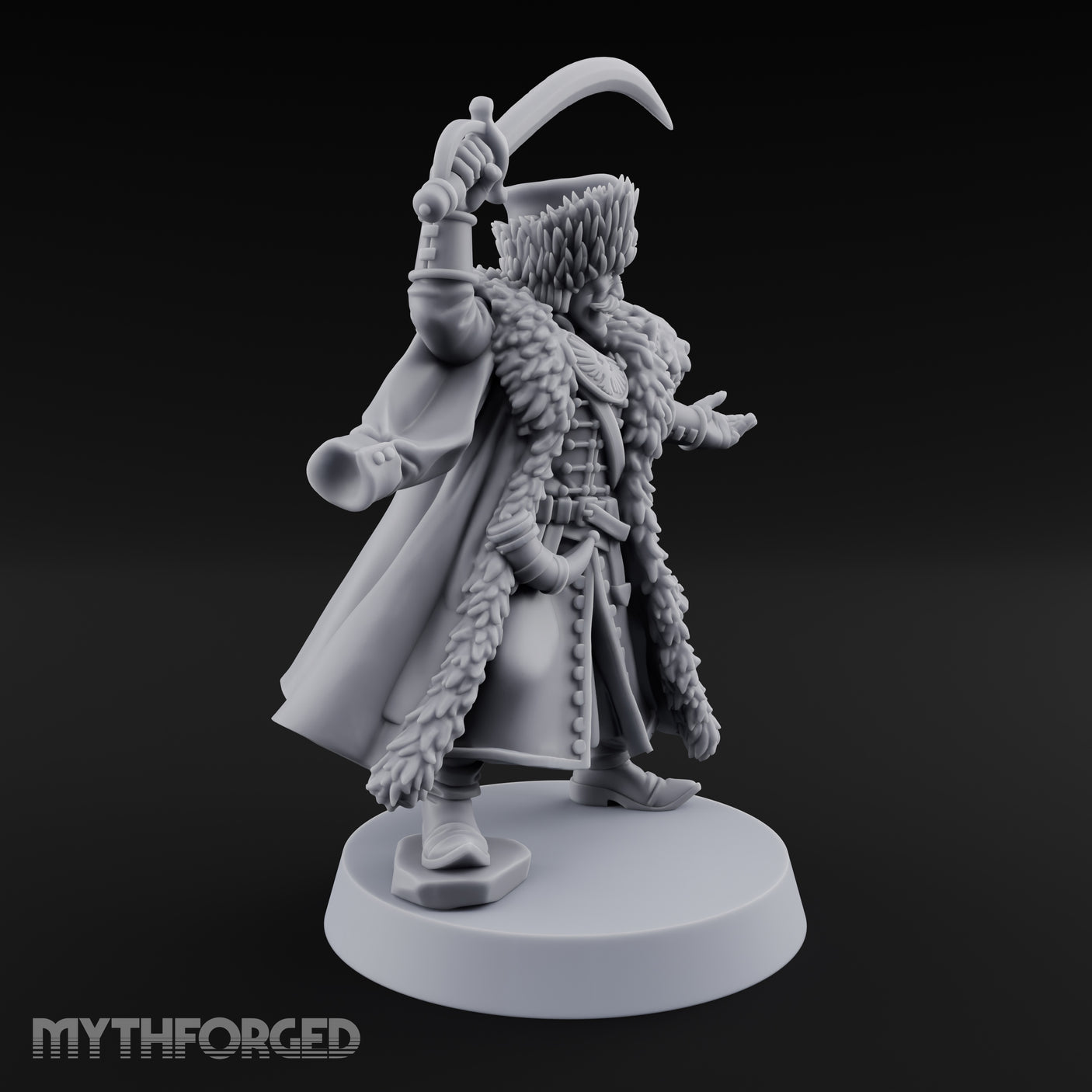 Sabre Flourishing Hussar Officer Miniature for Dungeons and Dragons, Pathfinder or other TTRPGs