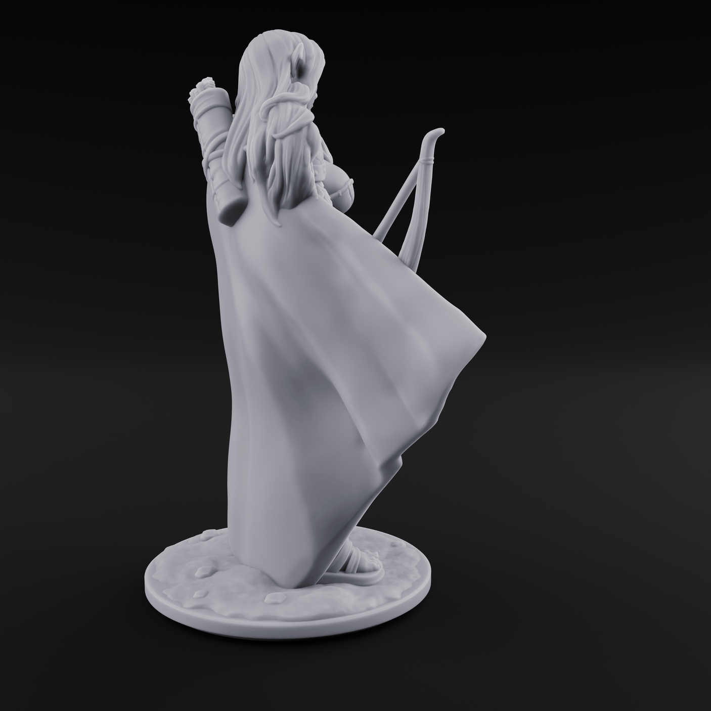 Cape Swishing Elf Ranger C Miniature for Dungeons and Dragons, Pathfinder or other TTRPGs