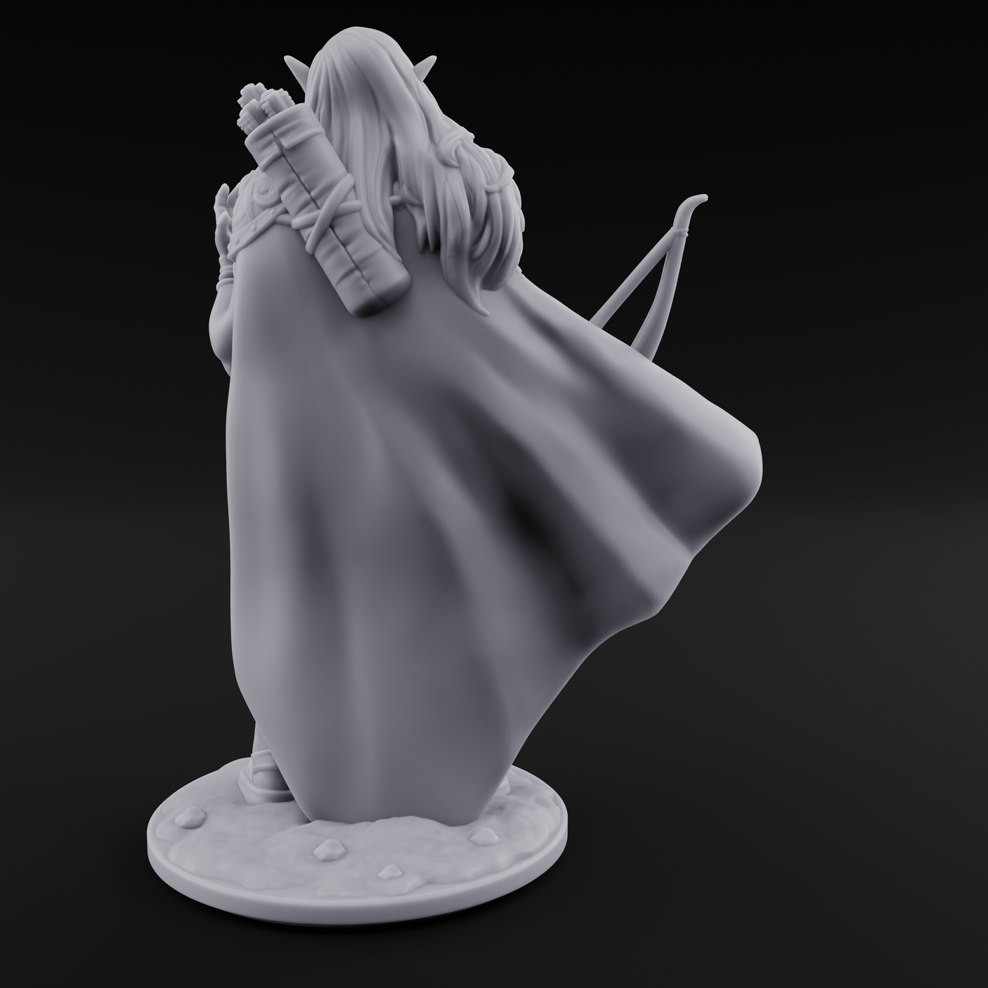 Cape Swishing Elf Ranger C Miniature for Dungeons and Dragons, Pathfinder or other TTRPGs