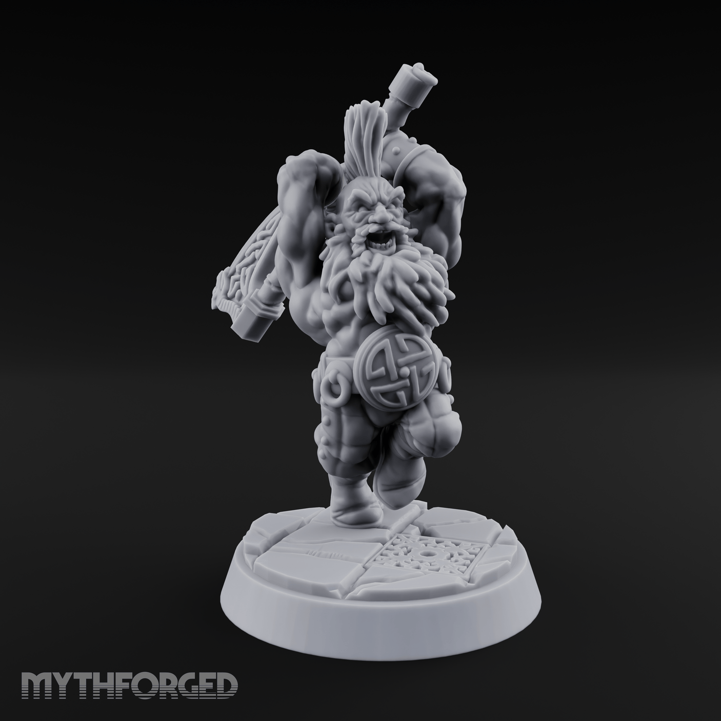 Fist Clenching Fury Dwarf Berserker Miniature for Dungeons and Dragons, Pathfinder or other TTRPGs