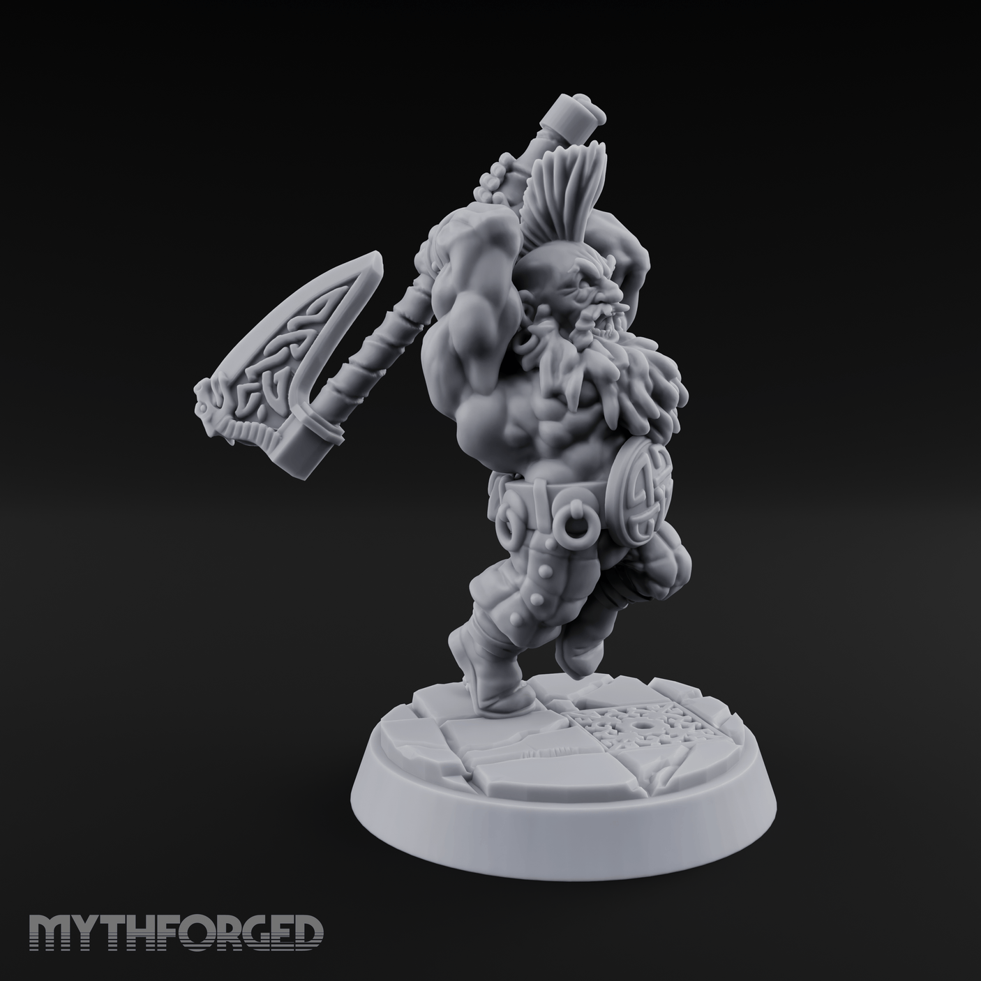 Fist Clenching Fury Dwarf Berserker Miniature for Dungeons and Dragons, Pathfinder or other TTRPGs