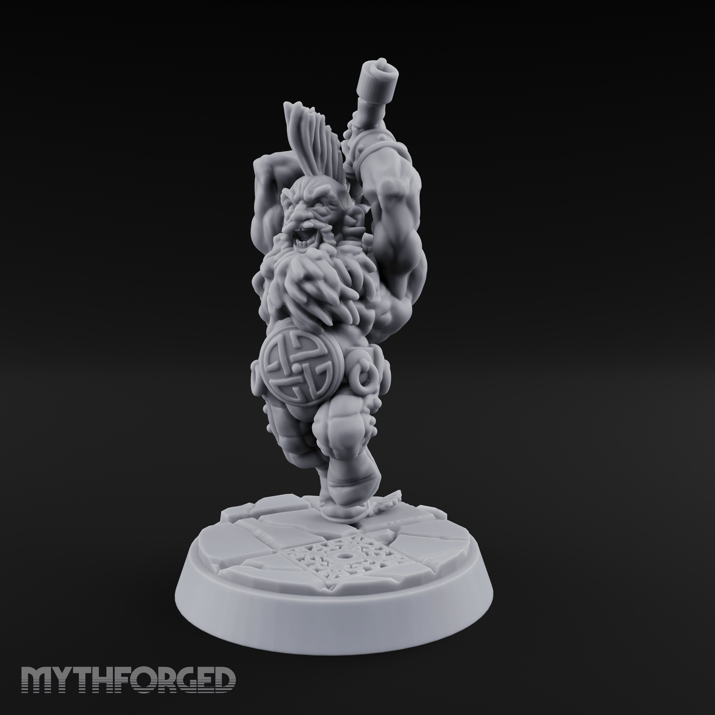 Fist Clenching Fury Dwarf Berserker Miniature for Dungeons and Dragons, Pathfinder or other TTRPGs