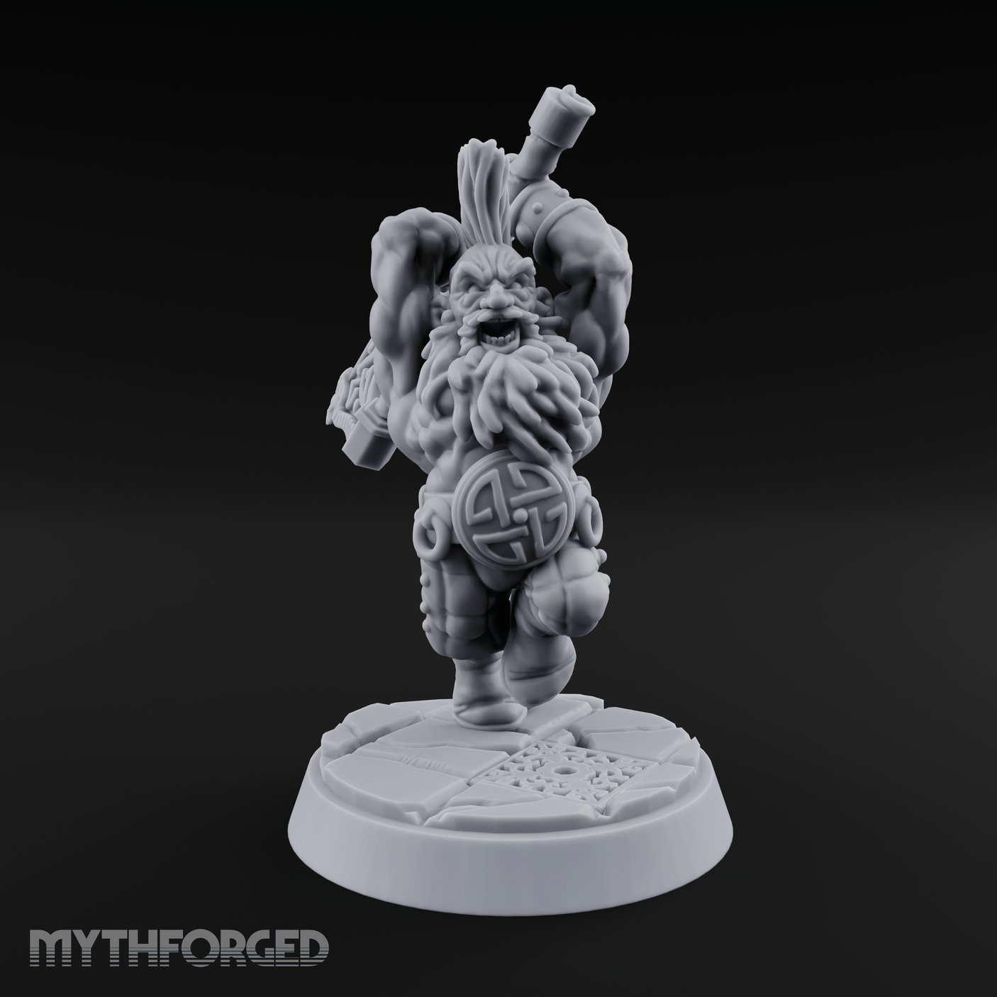 Fist Clenching Fury Dwarf Berserker Miniature for Dungeons and Dragons, Pathfinder or other TTRPGs