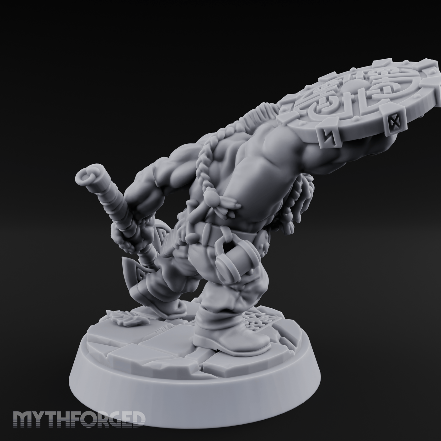 Fist Clenching Fury Dwarf Berserker Miniature for Dungeons and Dragons, Pathfinder or other TTRPGs