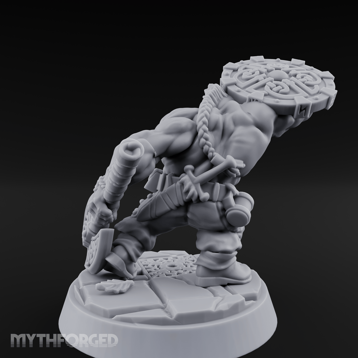 Fist Clenching Fury Dwarf Berserker Miniature for Dungeons and Dragons, Pathfinder or other TTRPGs