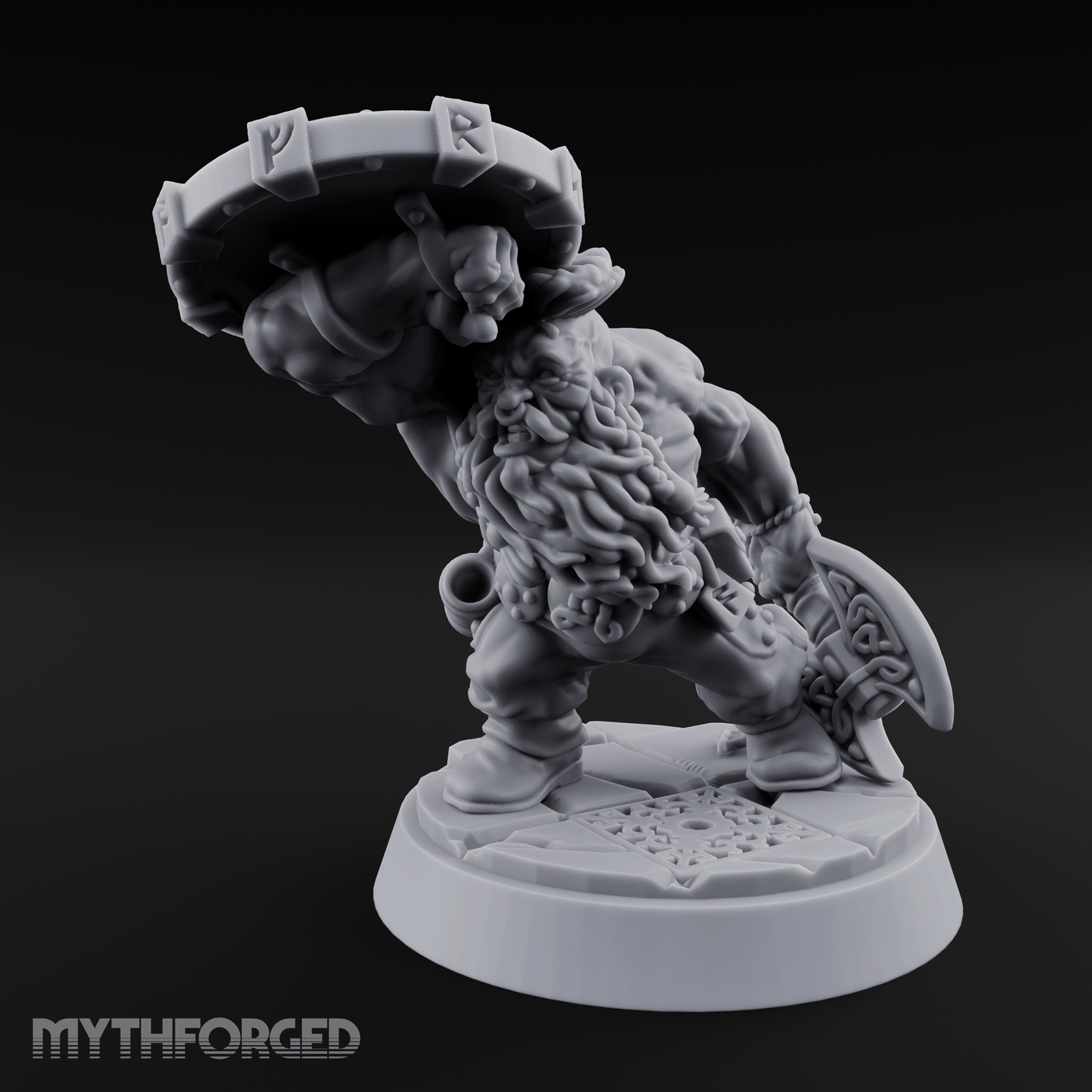 Fist Clenching Fury Dwarf Berserker Miniature for Dungeons and Dragons, Pathfinder or other TTRPGs